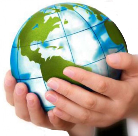 Малюнок із планетою в руках